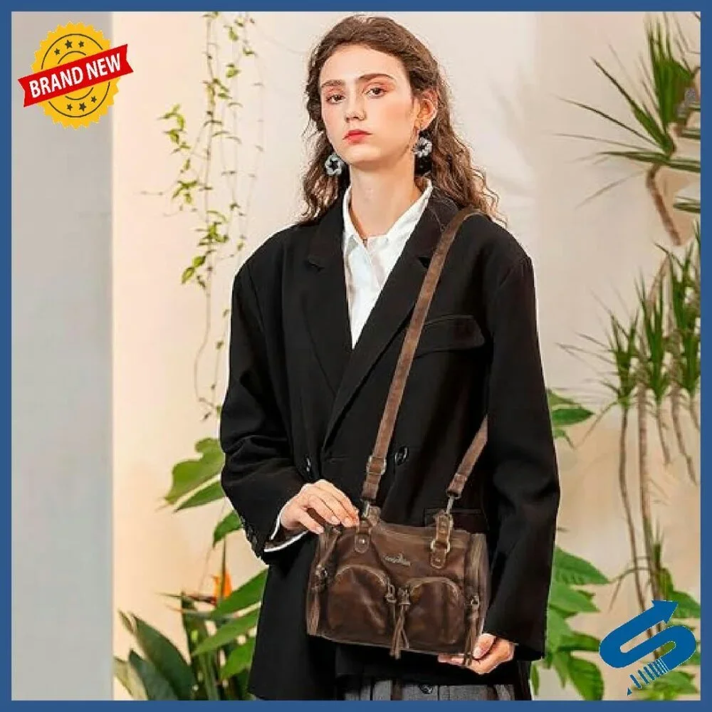 Small Vegan Leather Hobo Crossbody Bag with Multiple Carrying Options